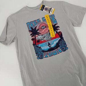Reel Life Graphic Tee Unisex Medium Grey NEW Tour‎ Surf Beach CGT00-1172-044